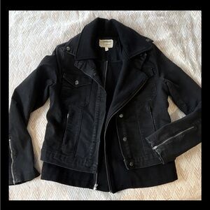 Current/Elliott Black Wool Jean Jacket Medium